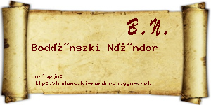 Bodánszki Nándor névjegykártya